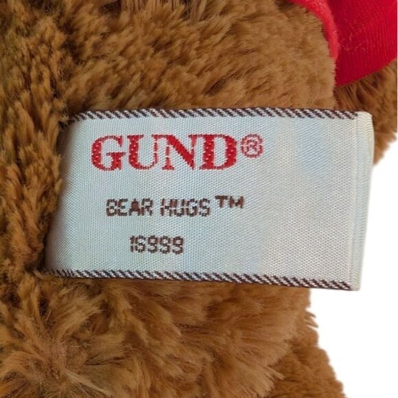 Gund Could You Use A Hug Brown Teddy Bear Plush #16999 Red Hoody 12" Stuffed Toy - Picture 5 of 6